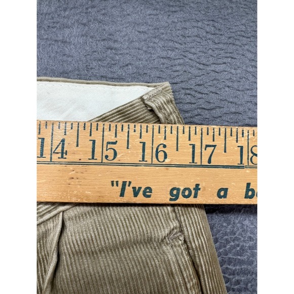 Polo Ralph Lauren Hammond Pants Mens Tan Corduroy Pleated Cuffed 34x32 Khaki - Picture 5 of 13